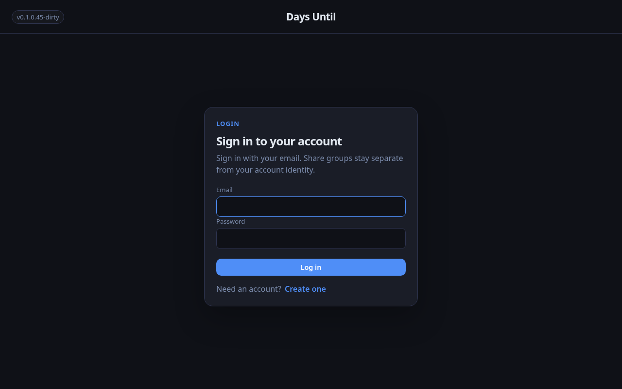 Login page